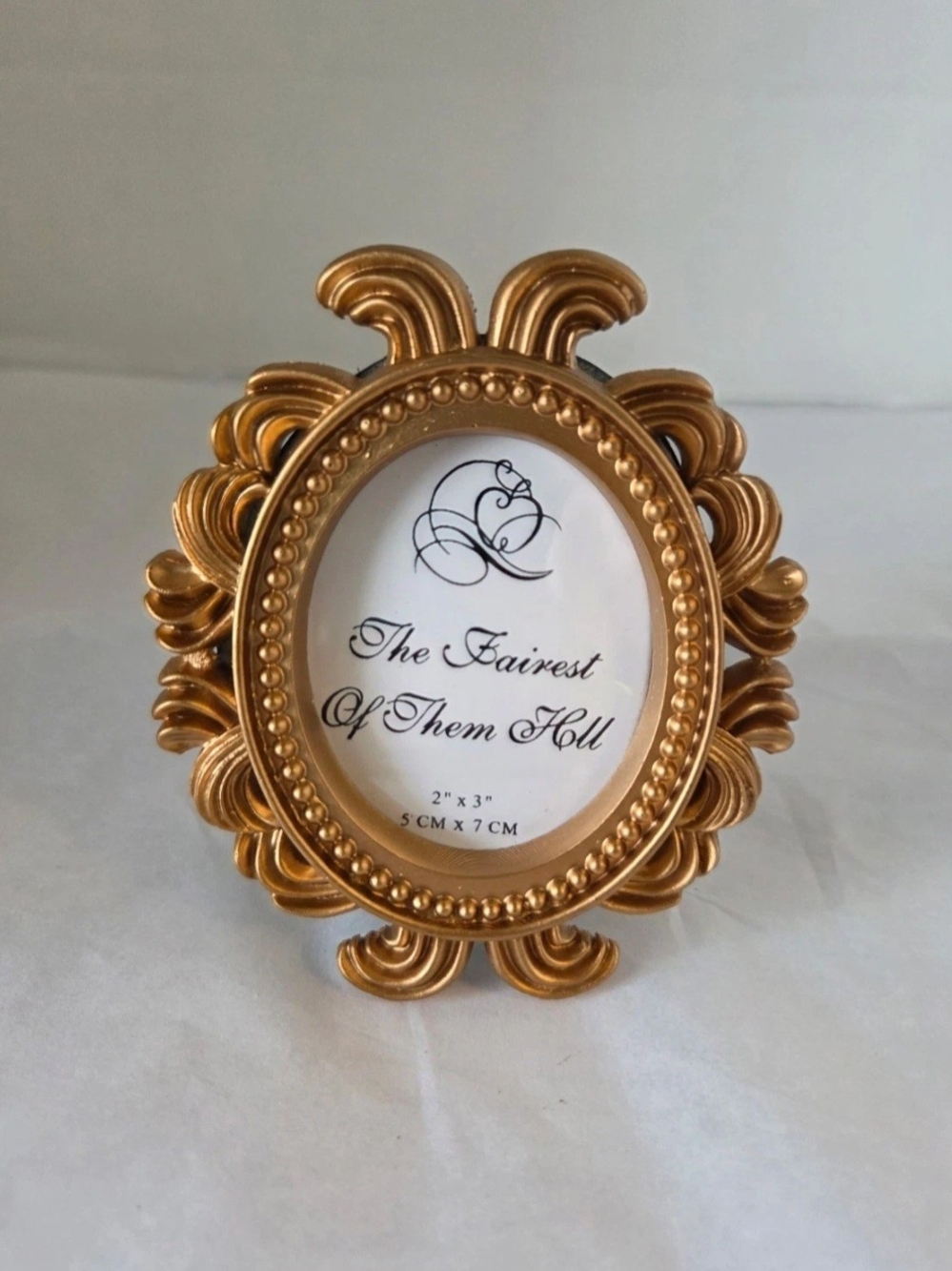 Mini Gold Oval Photo Frames Wedding Placecard Holder Set of 12 Baroque